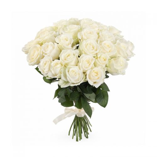 31 белая роза с доставкой по поселку им. Свердлова